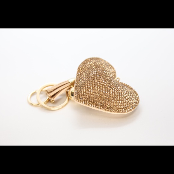 3 Bling Crystal Heart Keychain - Mix colors! - Picture 5 of 8